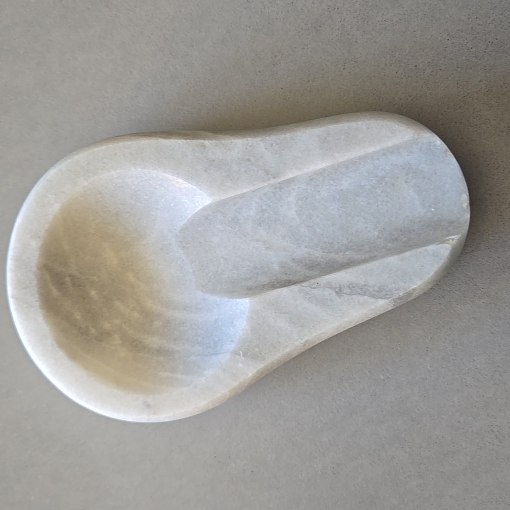 Crate&Barrel White Marble Spoon Rest